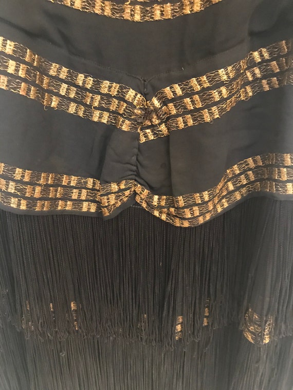20's black silk flapper dress W 8 Horizontal pane… - image 9