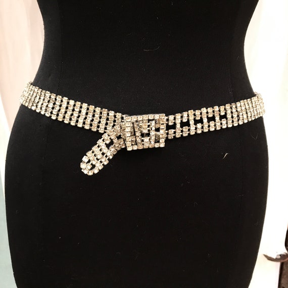 Rhinestone buckle belt