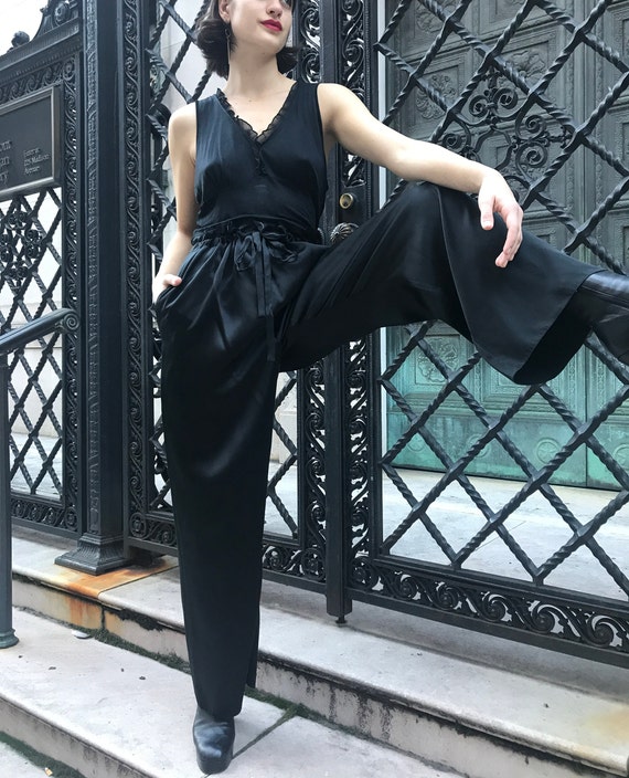 Sonia Rykiel Lingerie black 100% silk pants - image 3