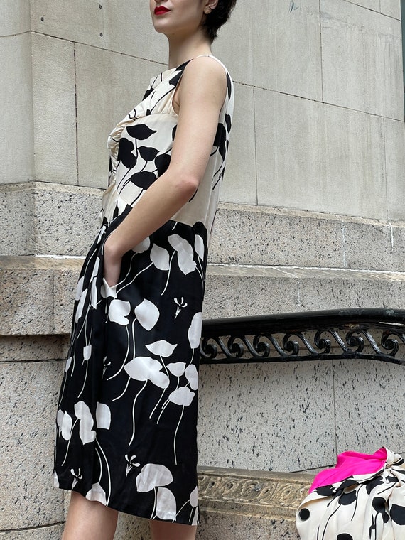 1980s Black and White Scassi Striped Dress main image 0