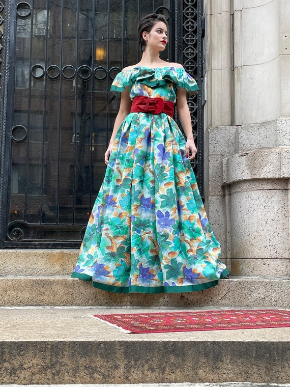 80’s William Pearson Gown, 80's gown, floral gown… - image 5