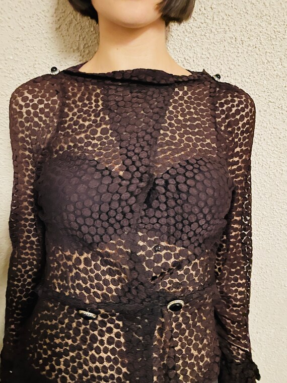 The Parker Lace Mesh Top In Black