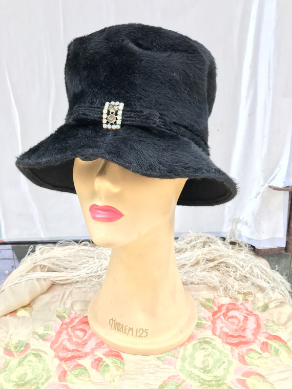 60's Martelle black Fur/Felt Hat