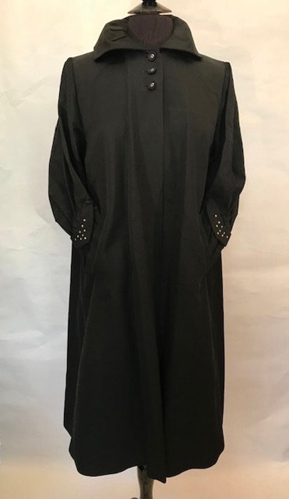 50’s Cotton Rayon Blend Coat, Black coat, 50's coa