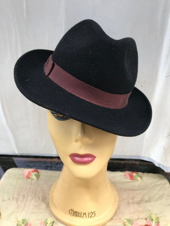 40's black Wool hat