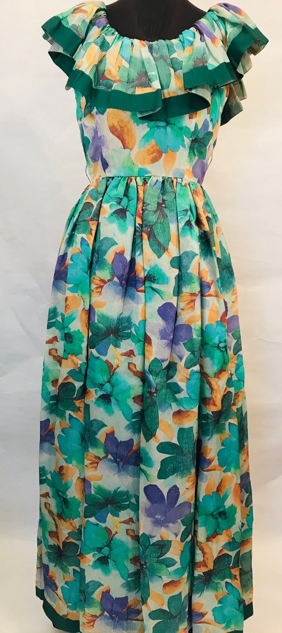 80’s William Pearson Gown, 80's gown, floral gown,