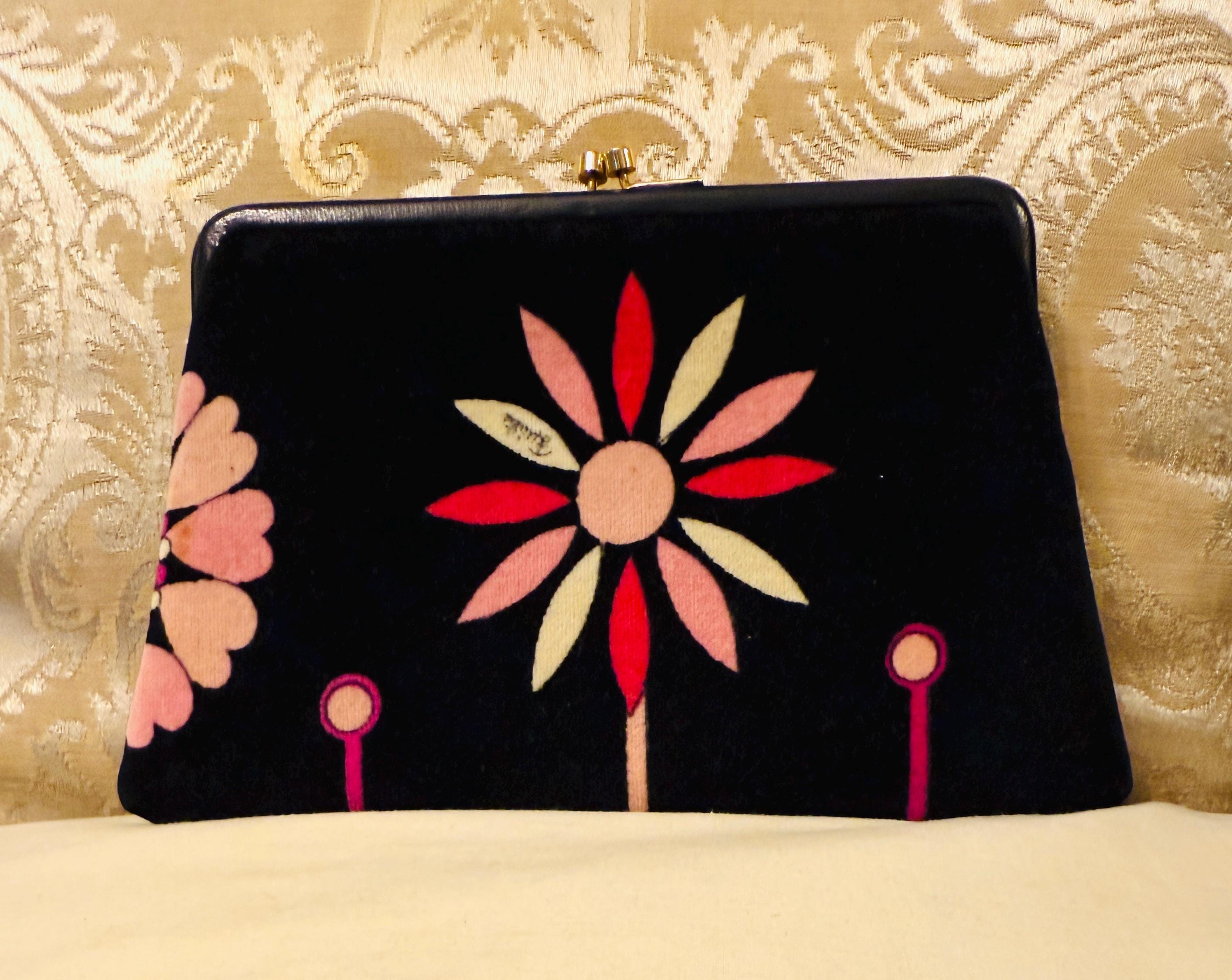 60s Emilio Pucci Clutch Purse, Bold Patterns and Colors Floral
