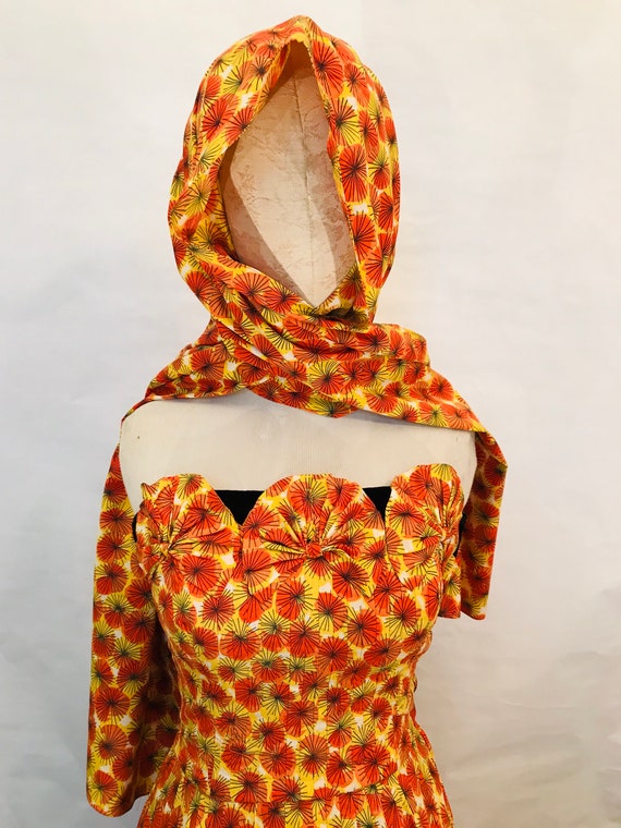 50’s Printed Strapless Dress, strapless dress, flo