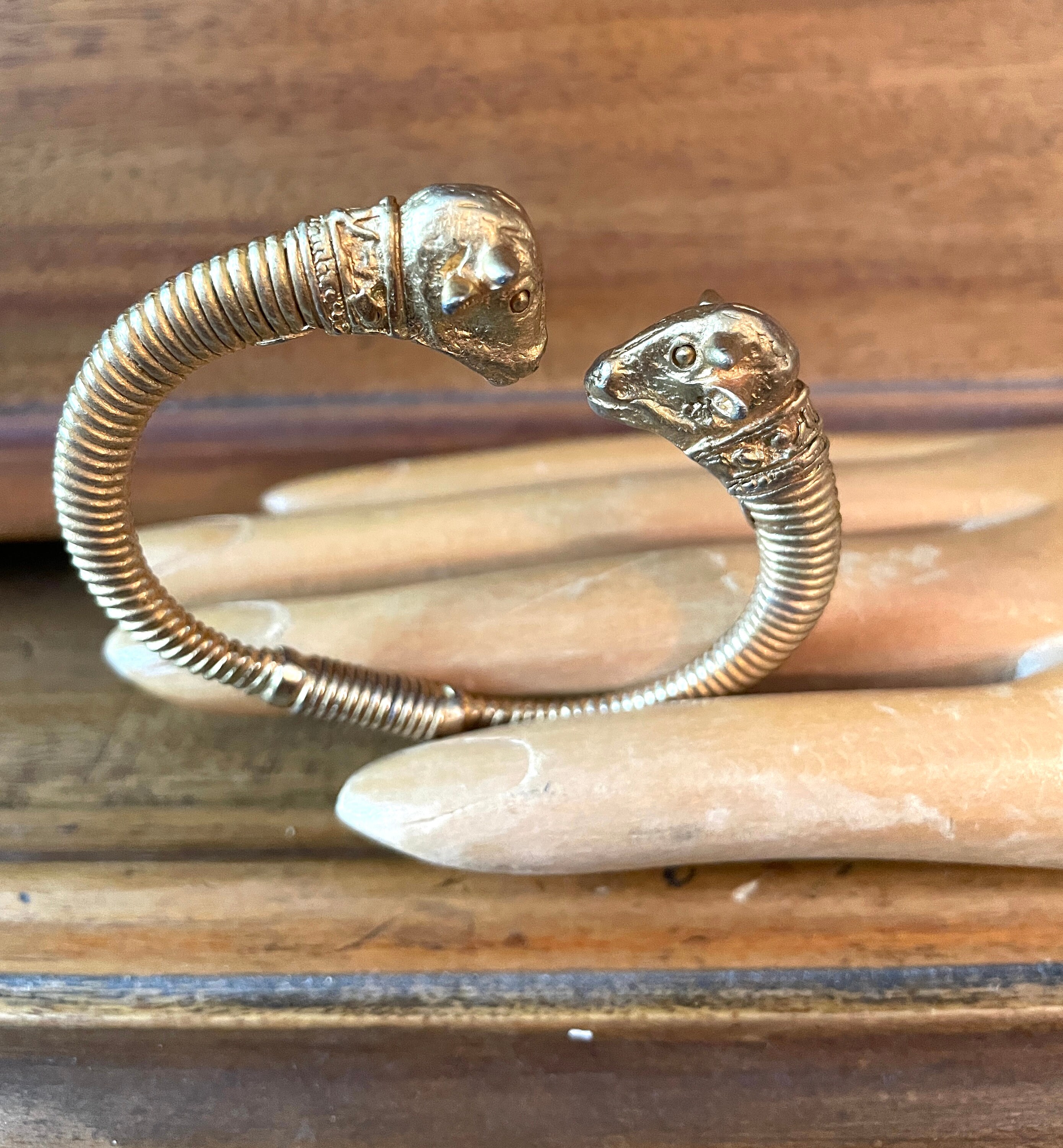 80s Bracelet by Kenneth Lane, Beautiful Double Headed Ram 