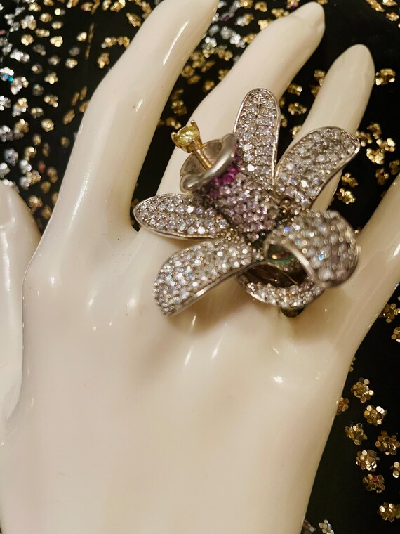 90s five Petal Flower Ring, Fashion Charming and … - image 2