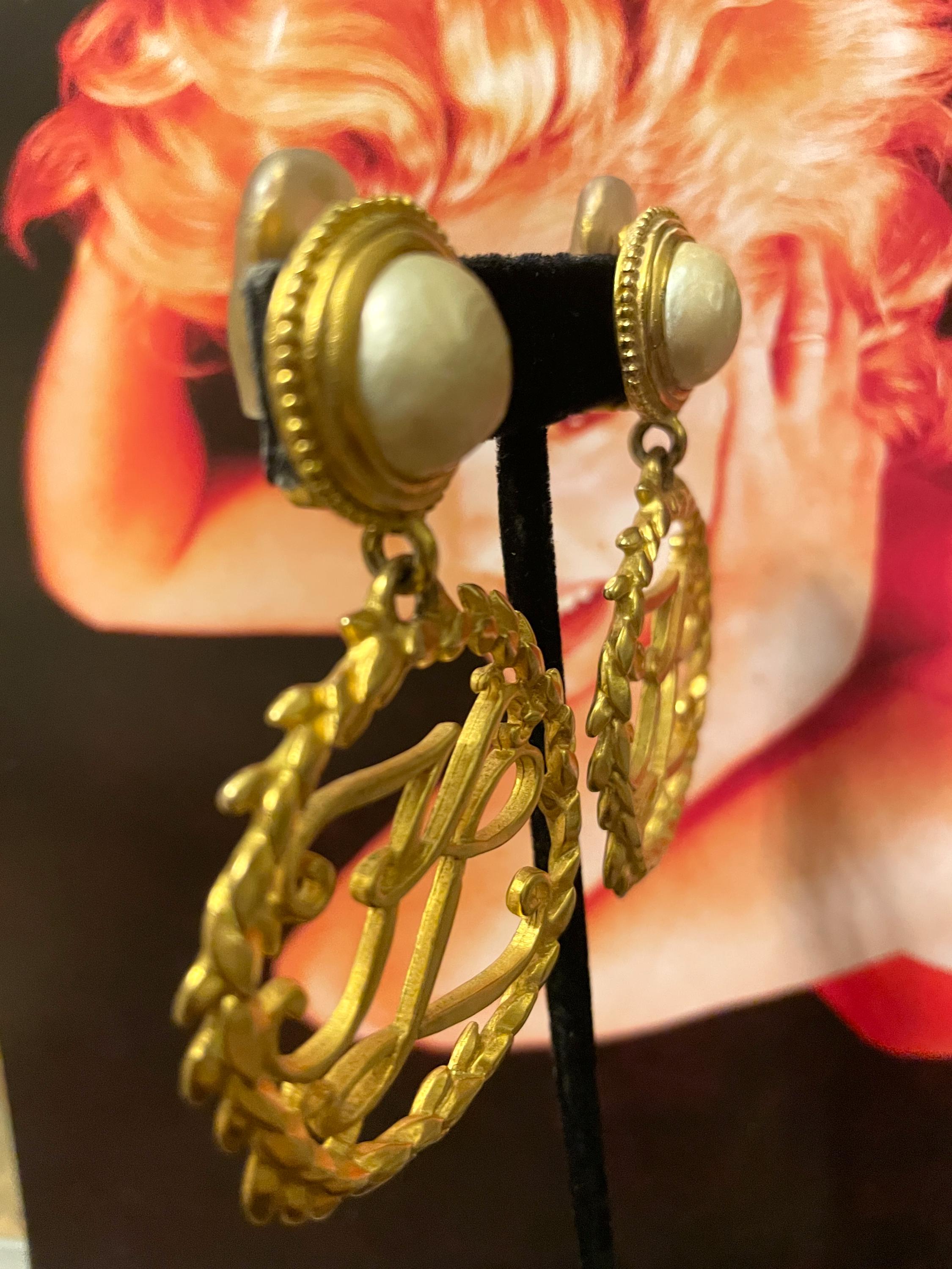 90s Huge Karl Lagerfeld Earrings, Authentic Karl Lagerfeld Vintage 