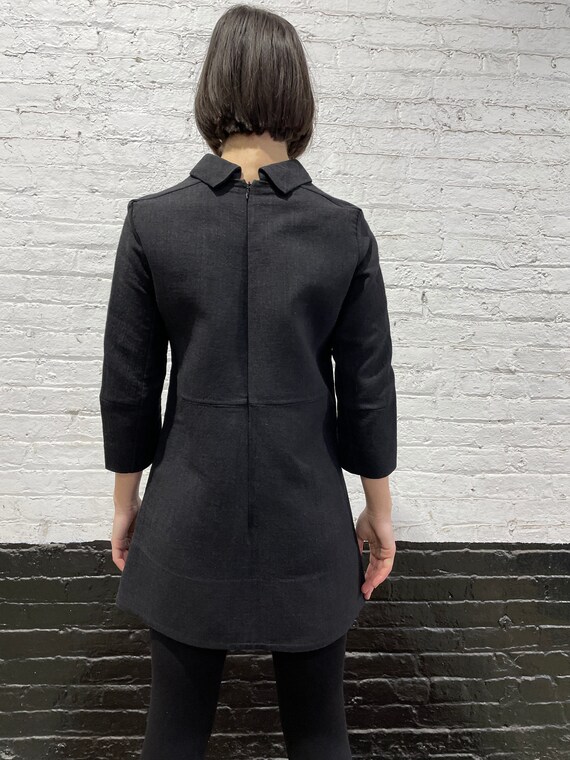 Marni 2000 black tunic/mini dress,  pointed colla… - image 4