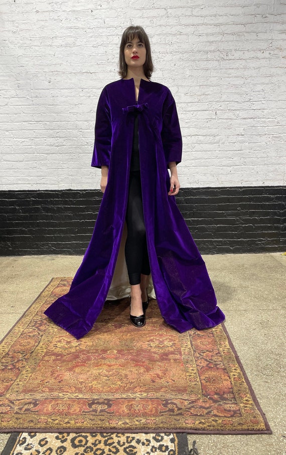 50's majestic purple velvet coat - 50's coat - Vel