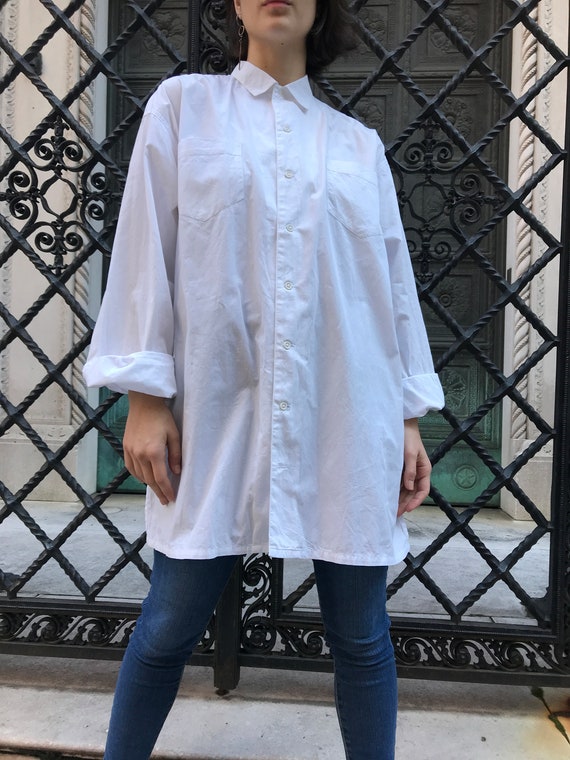 80's Stephen Sprouse white cotton button down top