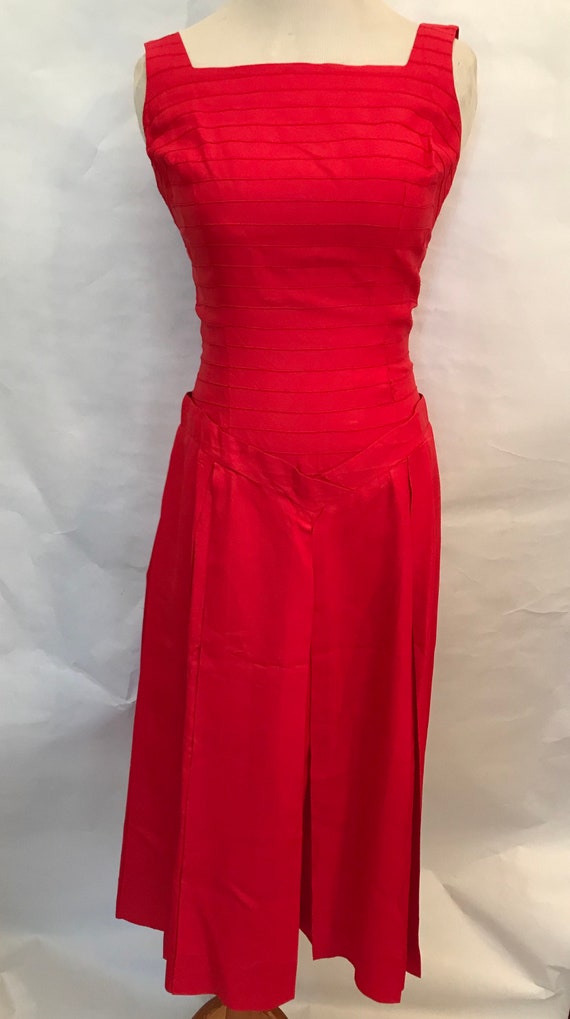 50's Red Dress and Bolero, red dress, vintage set,