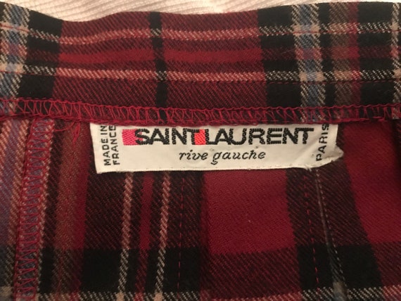 70's Yves Saint Laurent red plaid skirt - image 6