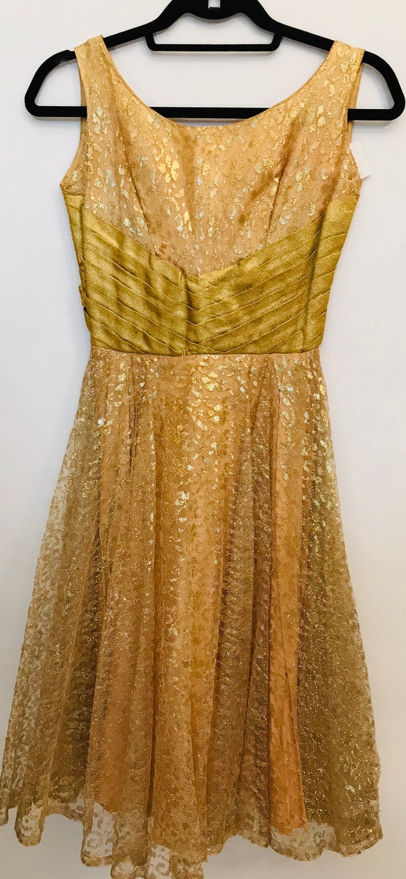 50’s gold and lace dress