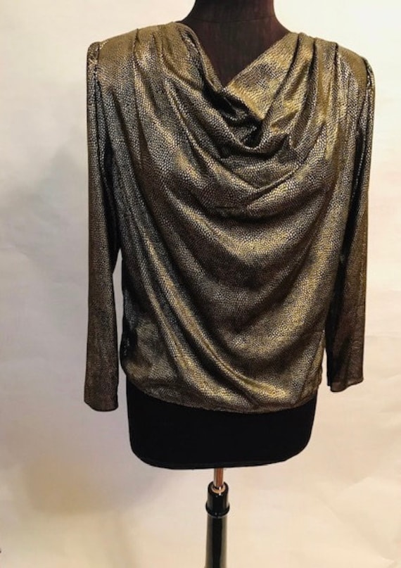 shop cheap prices Metallic Metallic long-sleeved blouse - Gold Long ...