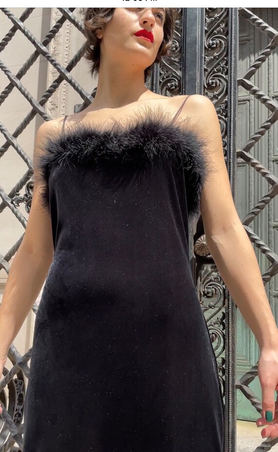 sexy black velvet dress Black Velvet Sexy High Leg Slit Long Party Dress, Black Prom Dress For main image 1
