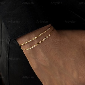 Dainty 14k Gold Filled Bracelet: Minimalist Stacking Chain