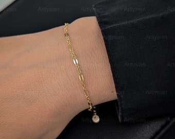 Permanent bracelet gold filled chain dainty, Simple gold bracelet, Sleek bracelet, Thin bracelet, Gold chain bracelet, minimalist bracelet