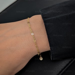 Permanent bracelet gold filled chain dainty, Simple gold bracelet, Sleek bracelet, Thin bracelet, Gold chain bracelet, minimalist bracelet