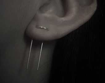 Double piercing earring, Double lobe piercing, double lobe earring, Ear Jacket, Two hole earrings, Double piercing, Multiple piercing,Lobe