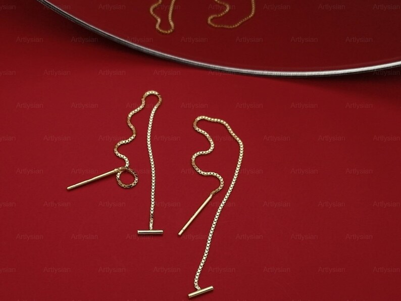 Threader Earrings Bar Chain Earrings Cartilage Chain Earrings Etsy UK