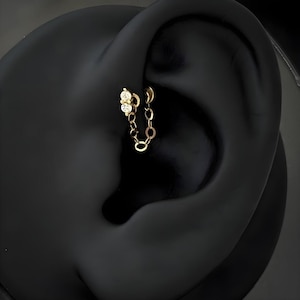 Helix Chain earring, Helix Cartilage Piercing, Chain Helix Ear Piercing, Anti Helix Piercing Earring, Helix Earring Cartilage Piercing Chain