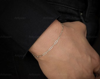 Paperclip bracelet for women, Silver bracelet for women, permanent bracelet, silver bracelet, ladies bracelet, sterling silver bracelets