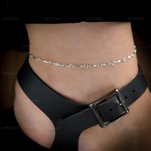 Sterling Silver Chain Anklet: Minimalist Foot Jewelry