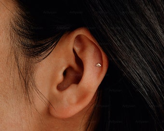 Cartilage earring triangle Cartilage piercing Helix earring Tiny stud earrings Cartilage stud Helix piercing Cartilage earrings stud helix