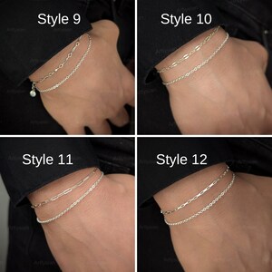 May include: Four silver bracelets are displayed, each with a unique design. The image is divided into four sections, each showcasing a different style. The text "Style 9", "Style 10", "Style 11", and "Style 12" is visible above each bracelet, respectively.