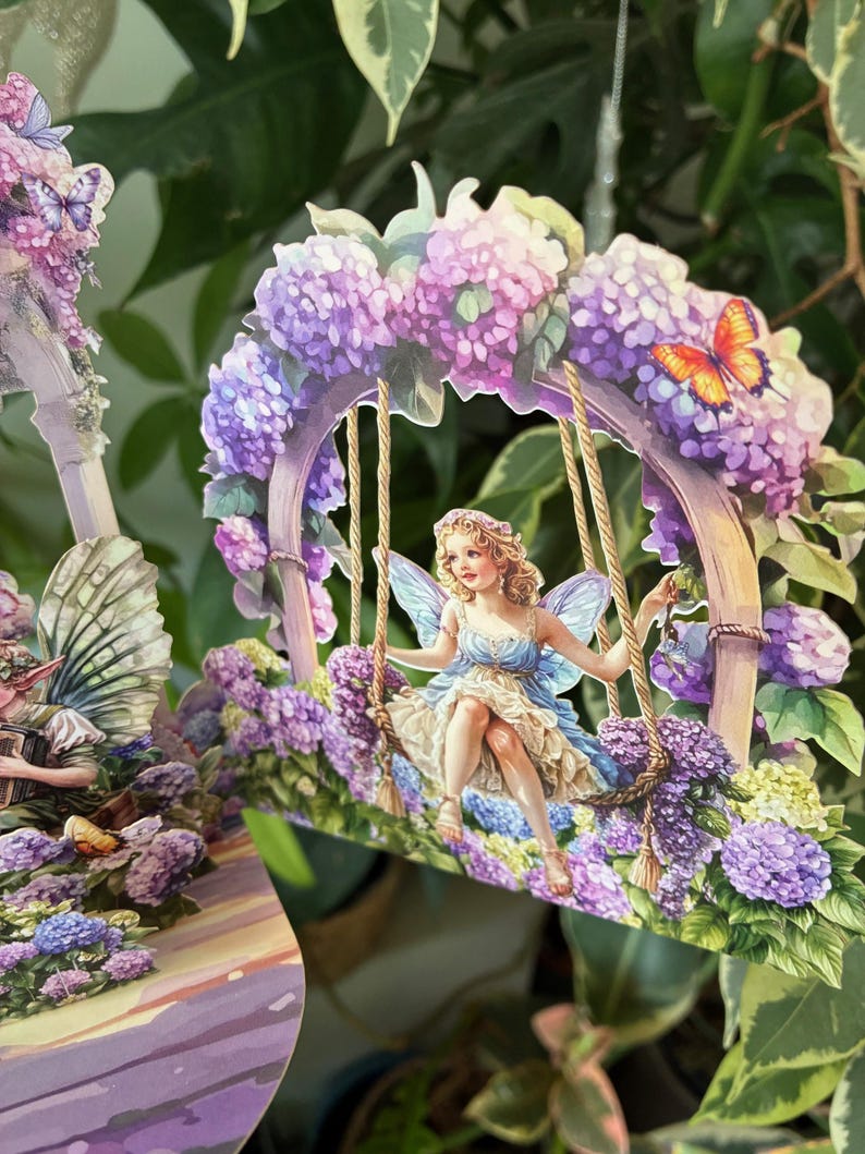 Super Cute 3D Pop-up Fairy Garden Tea Party - Greeting Card & Envelope ...