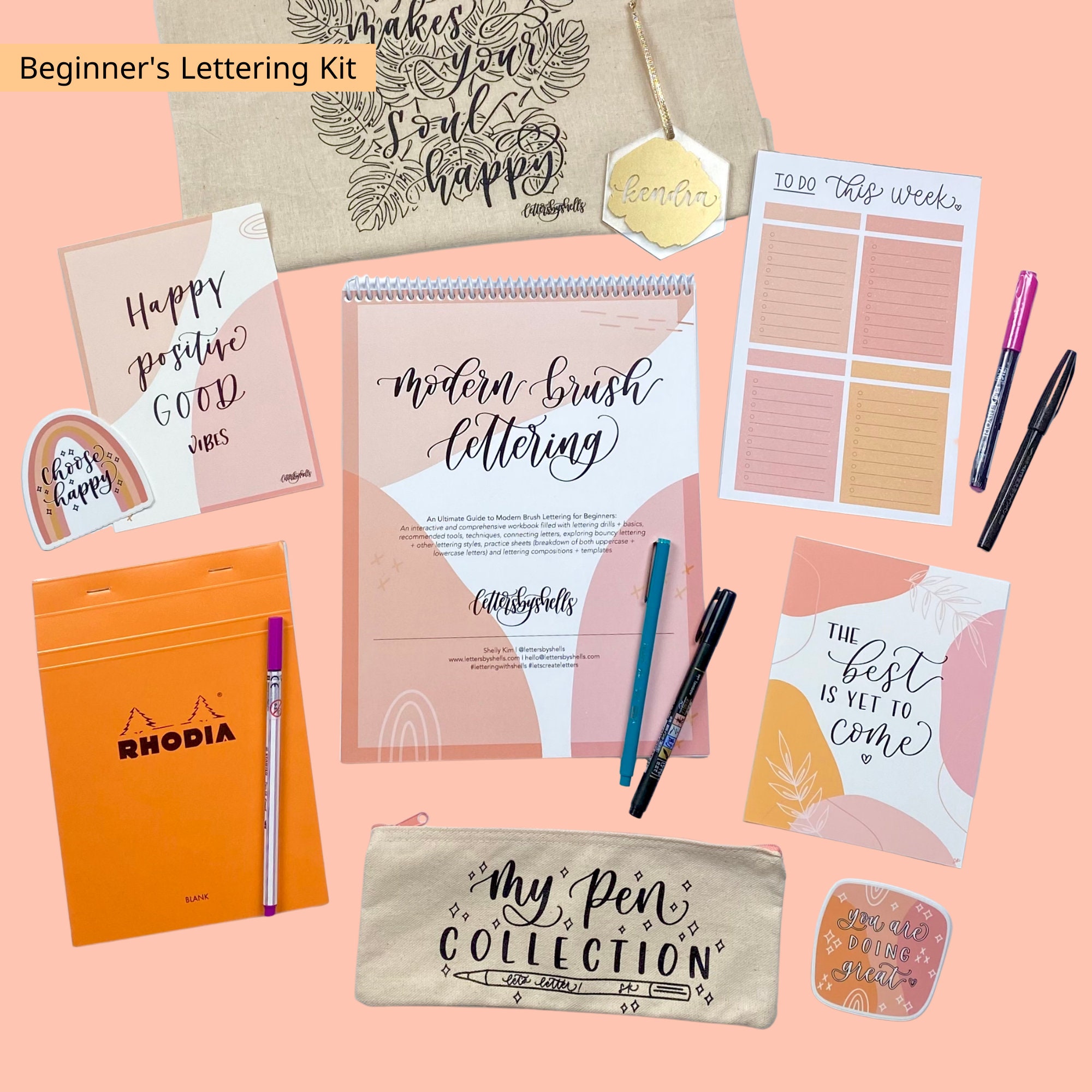 Beginner’s Brush Lettering Kit | Lettering Kit | Calligraphy Kit |  Lettering Gift Set | Hand Lettering Kit