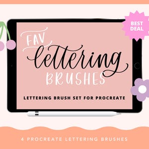 4 Brushes Set, Procreate Lettering Brushes, Hand Lettering Pack, Modern Calligraphy Brushes, Illustration Tools
