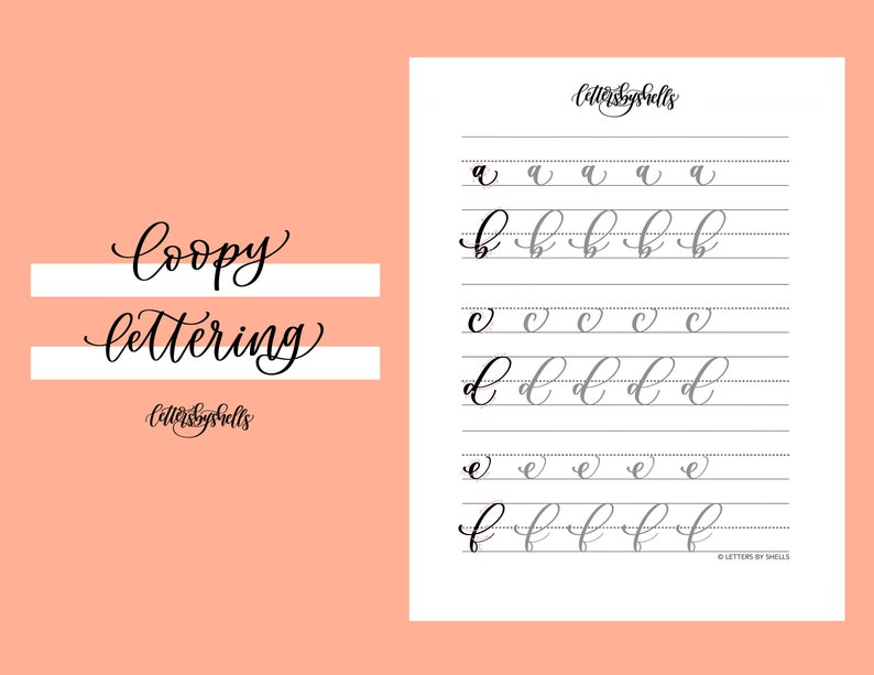 May include: A printable worksheet for practicing cursive handwriting. The worksheet features the letters a, b, c, d, e, and f in a loopy style. The title of the worksheet is "Loopy Lettering".