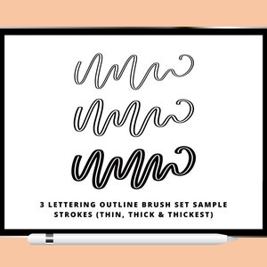 Procreate Monoline + Lettering Outline Brush Set | 6 Procreate Brushes ...