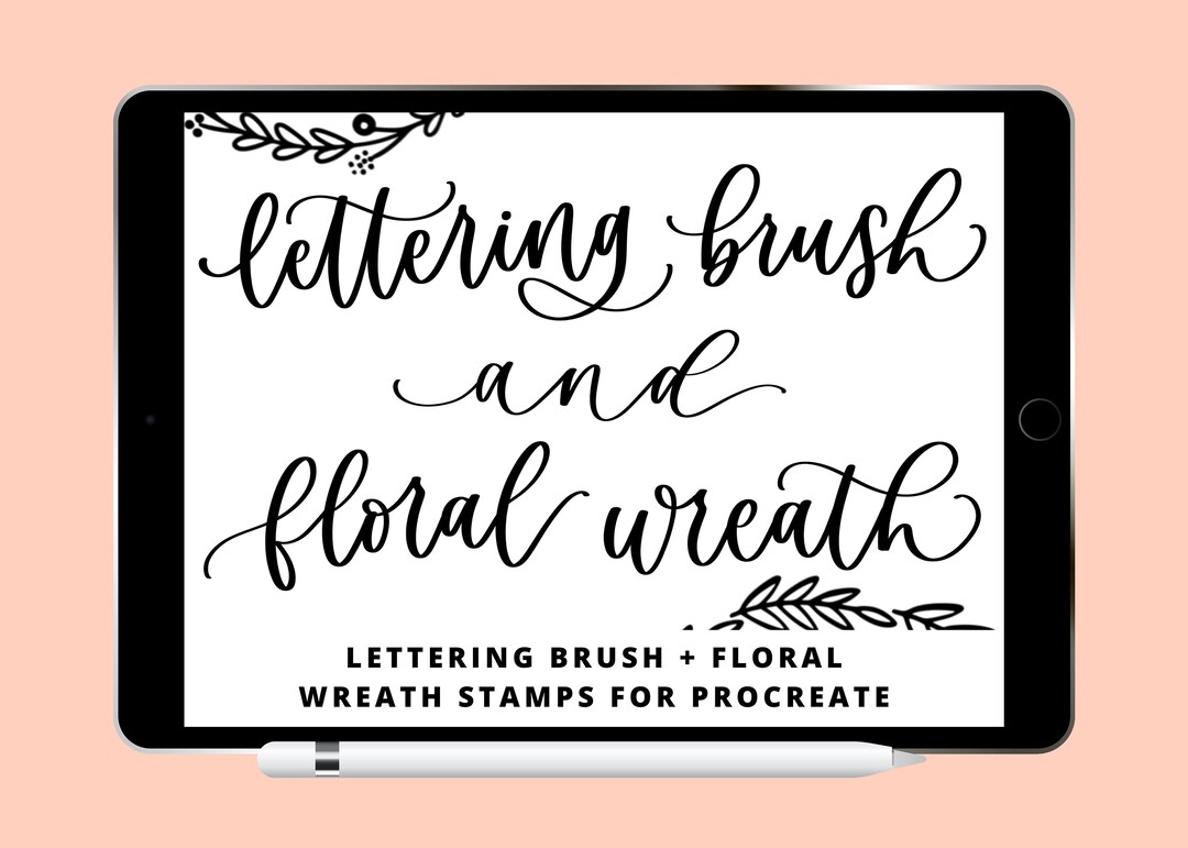 Procreate Lettering Brush Floral Wreath Stamp Procreate Bundle Deal ...