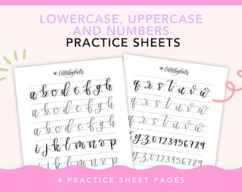 Feuilles de lettrage en minuscules et majuscules, feuilles de calcul imprimables, modèle de feuille de calcul, téléchargement numérique, lettres pour débutants