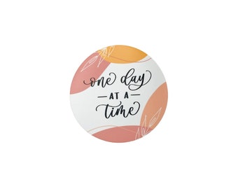 One Day at a Time Positivity Sticker- Calligraphy + Abstract | Sticker Collection | Positivity Stickers | Positive Affirmations Sticker