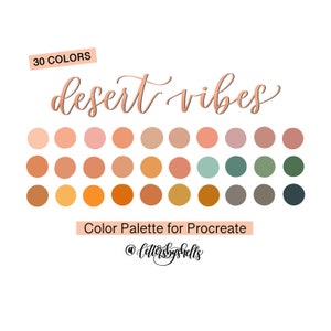 Desert Vibes Color Palette for Procreate Color Swatches Color Chart Procreate Digital Download image 1