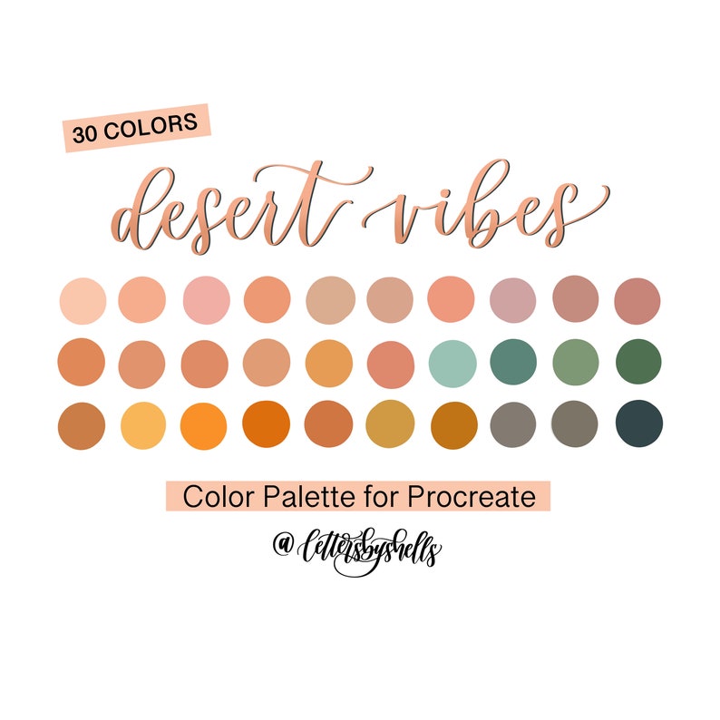 Desert Vibes Color Palette for Procreate Color Swatches Color Chart Procreate Digital Download image 1