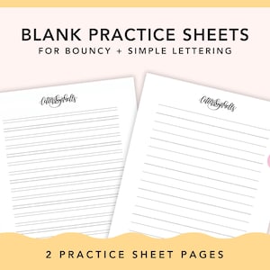 Blank Lettering Practice Sheets, Worksheets Printable, Digital Download, Brush Lettering, Modern Calligraphy, Beginner Practice