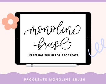 Pinceau monoligne Procreate : outil de calligraphie et de lettrage (téléchargement numérique)