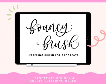 Pinceau à lettres Bouncy & Bubbly Procreate : calligraphie moderne (téléchargement numérique)
