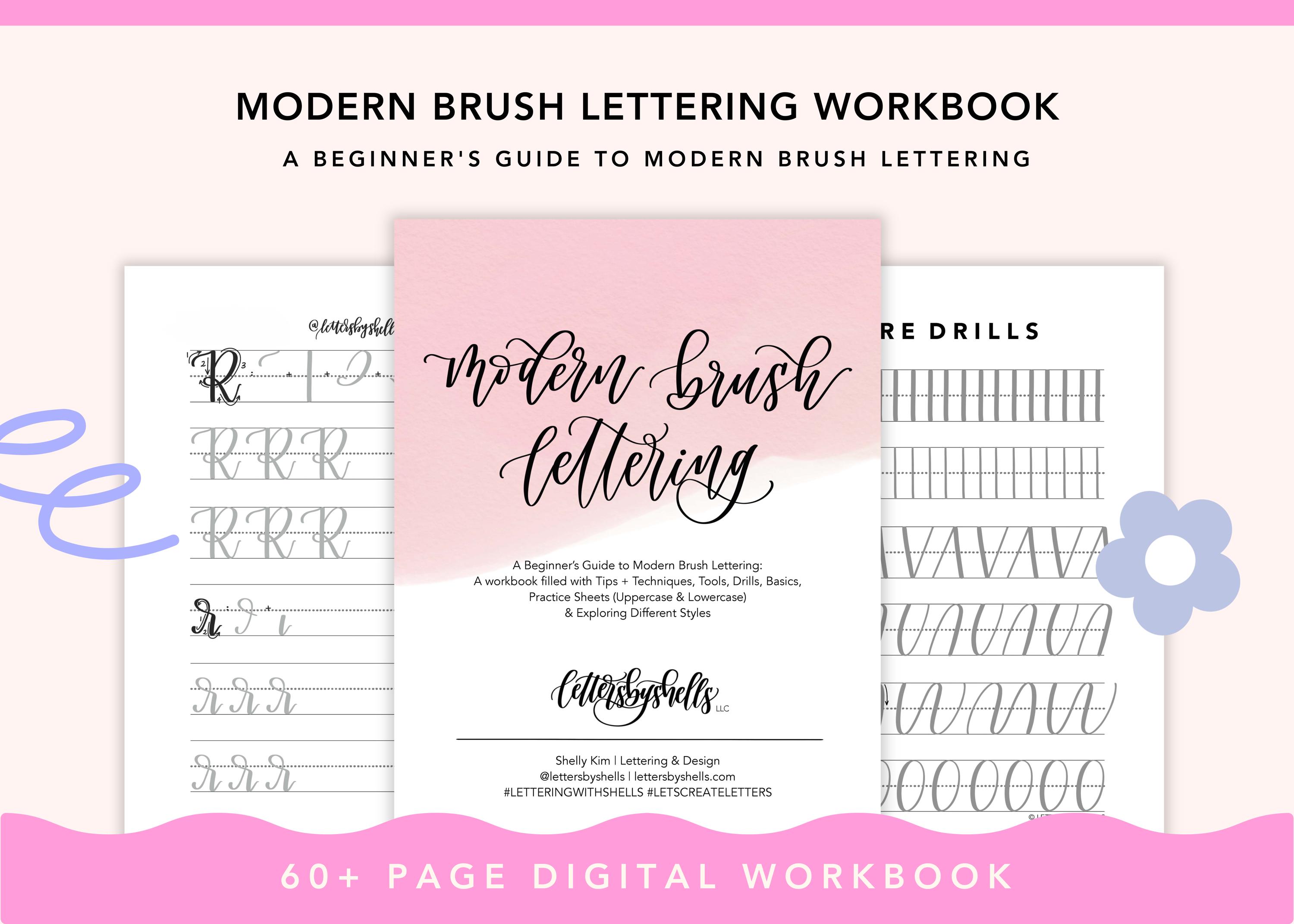 Hand Lettering Moderno Guía de lettering moderno con pincel: Tutorial de caligrafía para ...