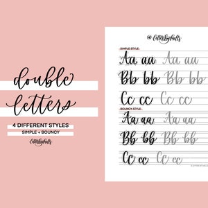 Double Letters Practice Sheets, Digital Download, Lettering for ...