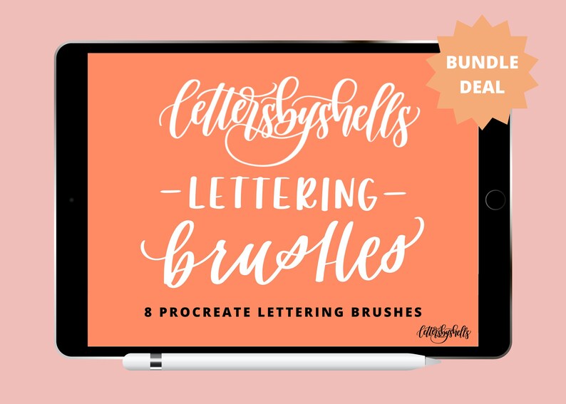 8 Brush Pack, iPad Lettering Essentials, Modern Calligraphy & Lettering, Illustration Brushes for Procreate image 5