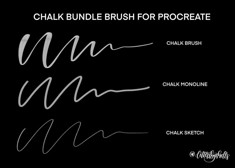 Procreate Chalk Bundle Brush 3 Procreate Brushes Bundle Deal Procreate Lettering Brush image 2